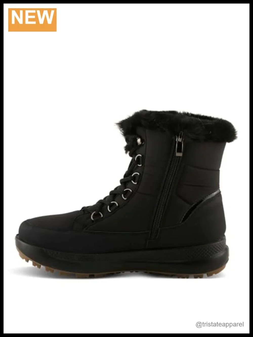 Waterproof Faux Fur Lined Nylon Ankle Snow Boot Slip-On Platform Sole